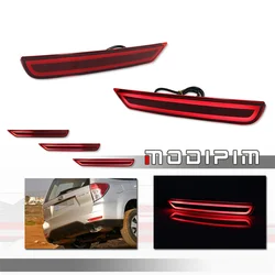 Car Rear Bumper Reflector Brake Tail Lights w/ Sequential Turn Signal Rear Fog Lights For Subaru Forester 2008-2018 Red LED 12V