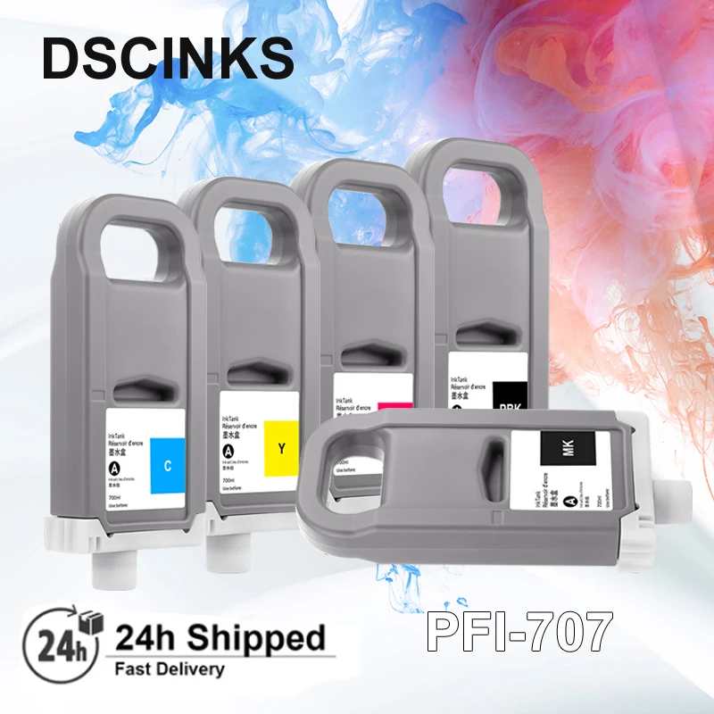

700 мл PFI-707Совместимый картридж PFI707 для Canon IPF 830 840 850 IPF830 IPF840 IPF850 Чернильный картридж для принтера с чипом