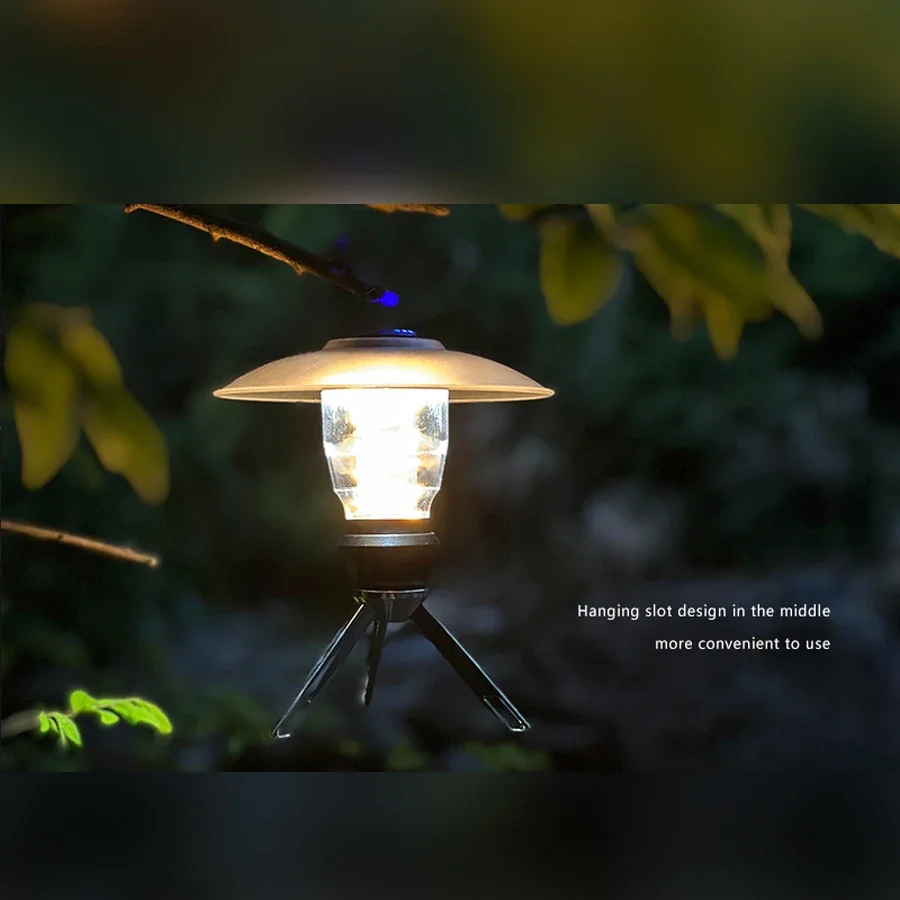 Camping Lantern with Tripod Dimmable Rechargeable LED Camping Tent Light Portable Small Camping Lamp Warm Light Tent Lantern image 2
