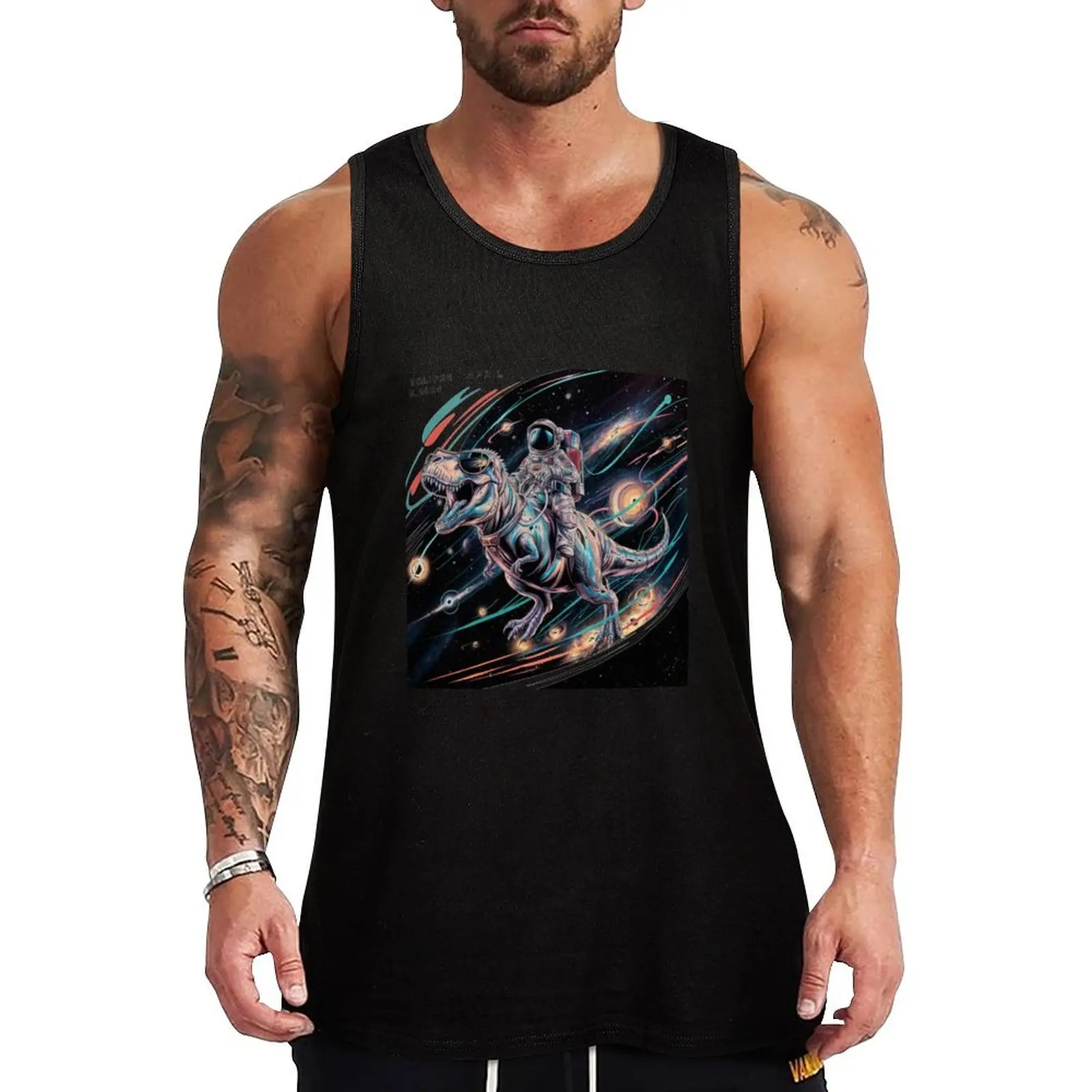 

T. rex total solar eclipse Texas April 08.2024 Tank Top male top muscular man man sexycostume