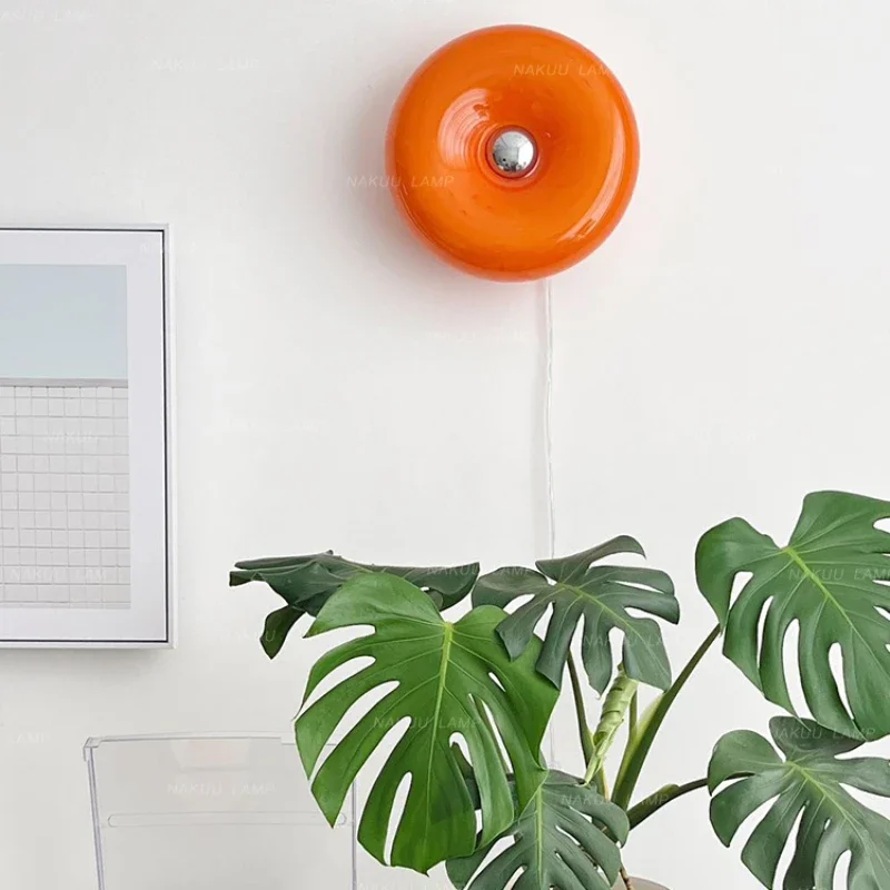 

Donut wall lamp bedroom touch orange bag bedside lamp ambient light