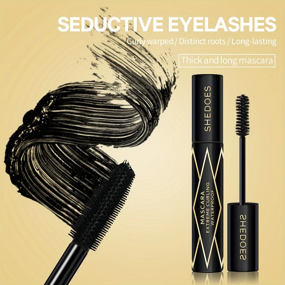 Waterproof and sweat-proof, easy to apply makeup, dense, curly and slender, non-smudging mascara.