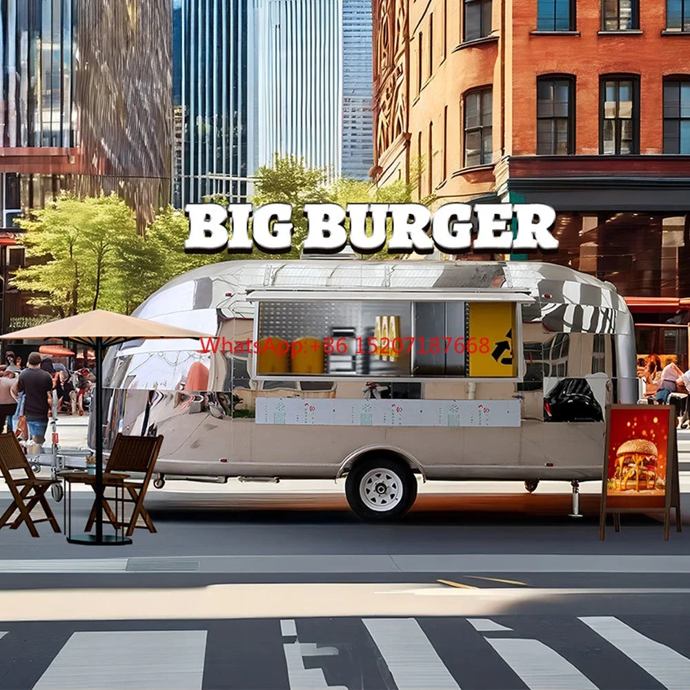 Restaurant Coffee Juice Beer Bar Dining Snacks Full Kitchen Equipment Cart Airstream Mobile Fast Food Truck Trailer Retail