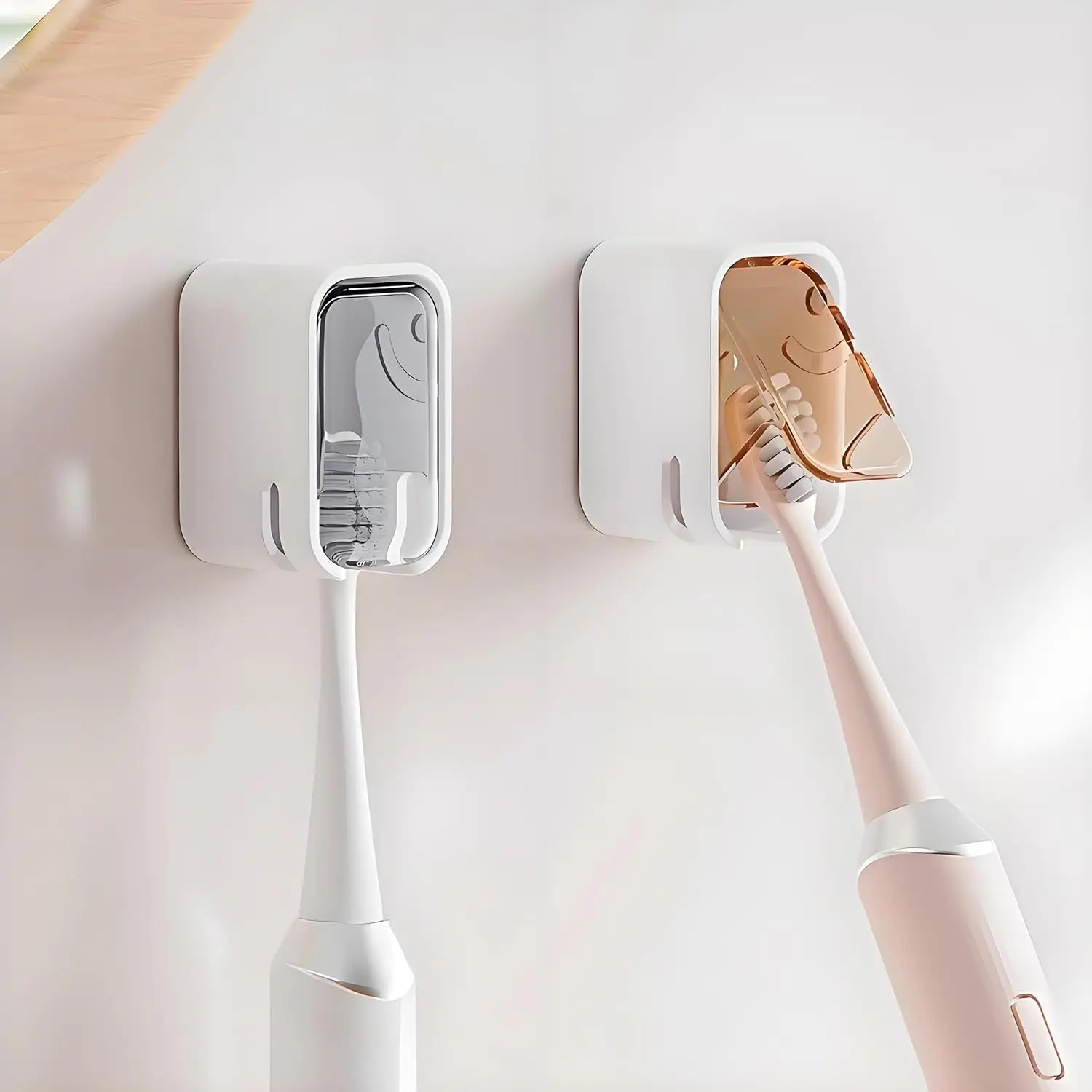 

Electric Toothbrush Holder Wall Mounted for Bathroom, Toothbrush Holders with Cover for Shower, Single Slot Toothbrush Storage