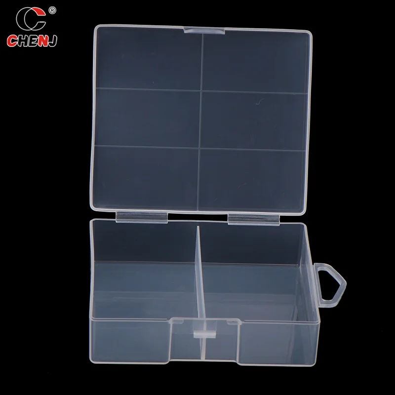 Transparent Battery Storage Box For AA Batteries Plastic Organizer With Hardware Accessories And Clear Divider With Cove