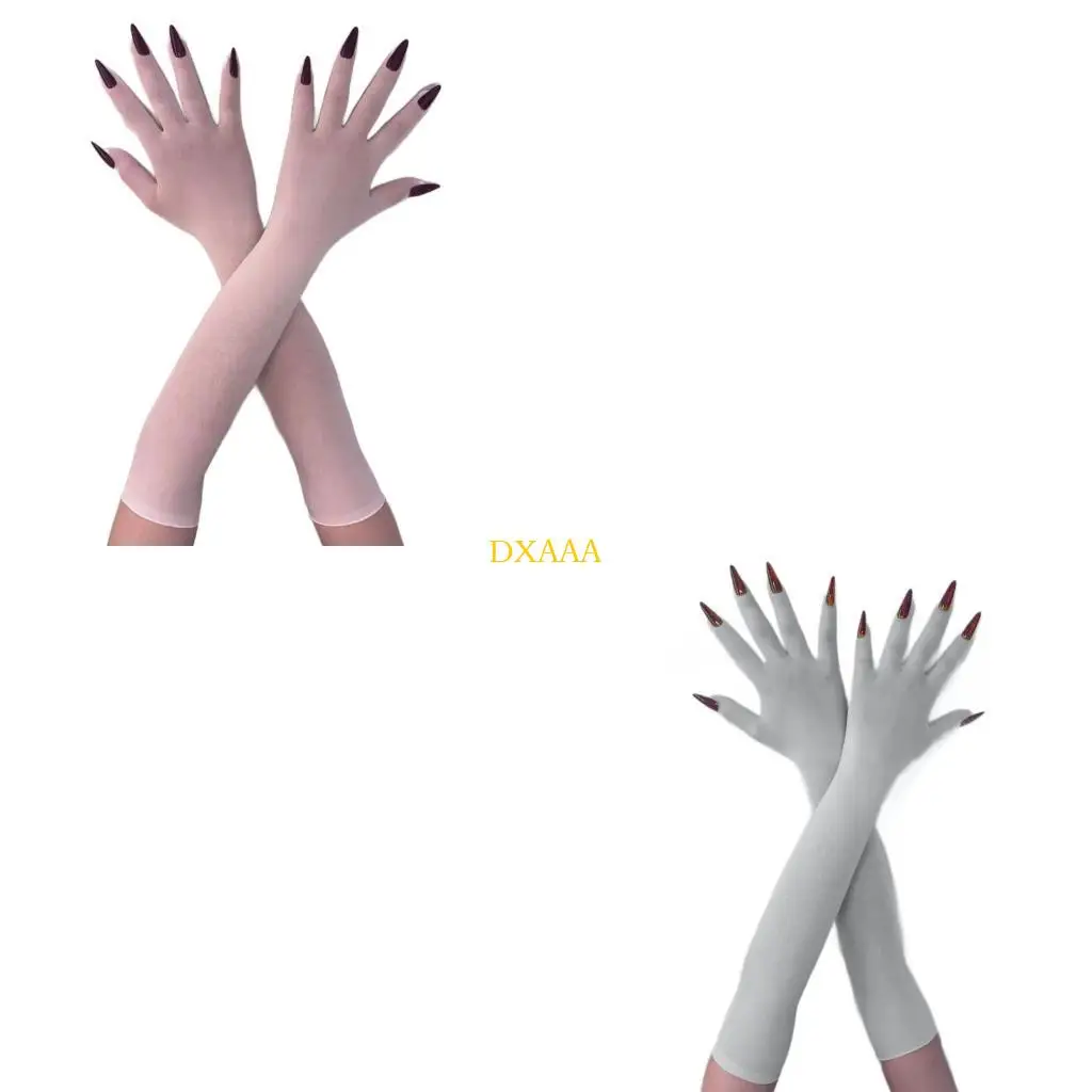 DXAA Fingernails Halloween Long Gloves for Carnivals Themed Party Masquerades