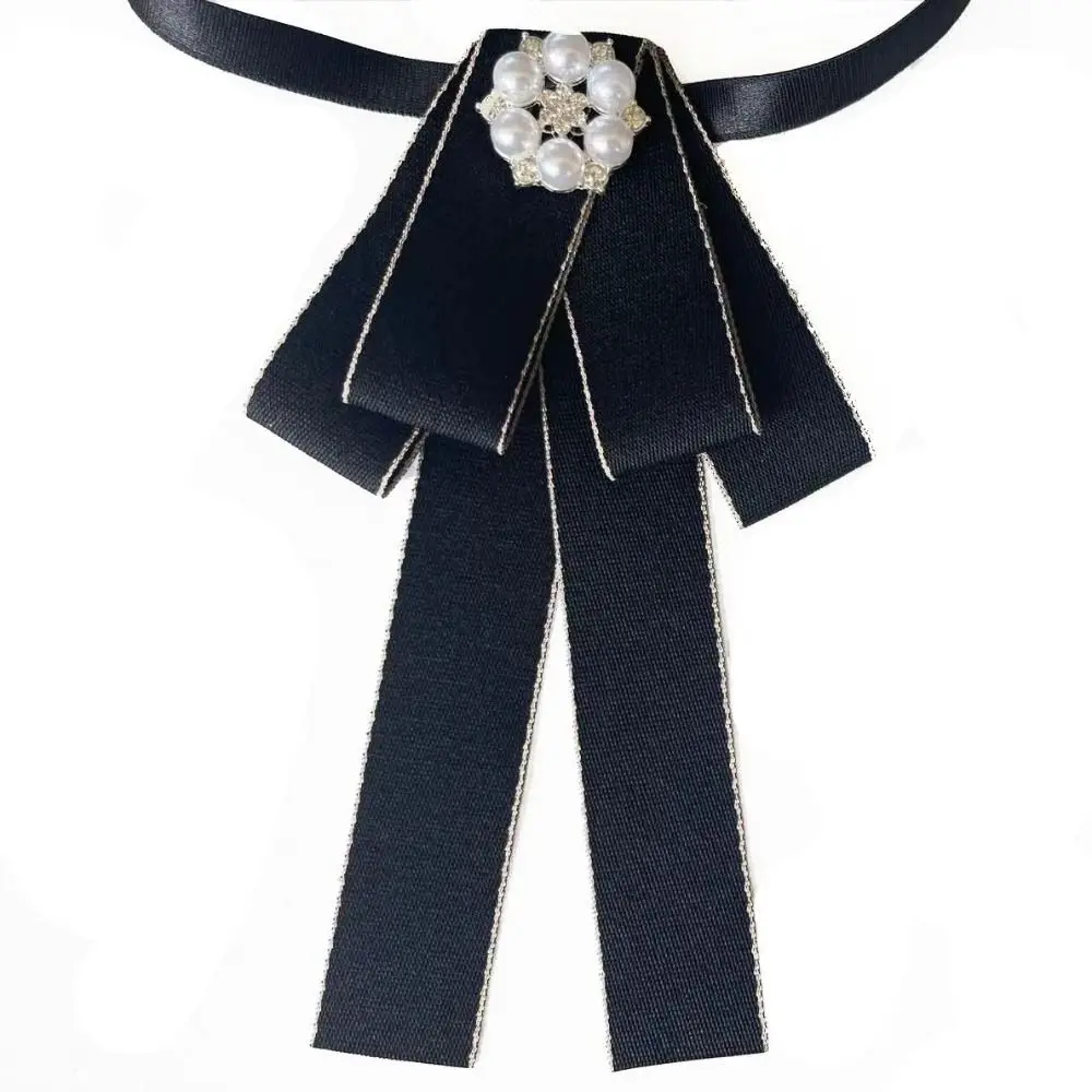 Collar de mujer de aleación de moda flores poliéster estilo universitario pajarita cinta broche decoración del cuello