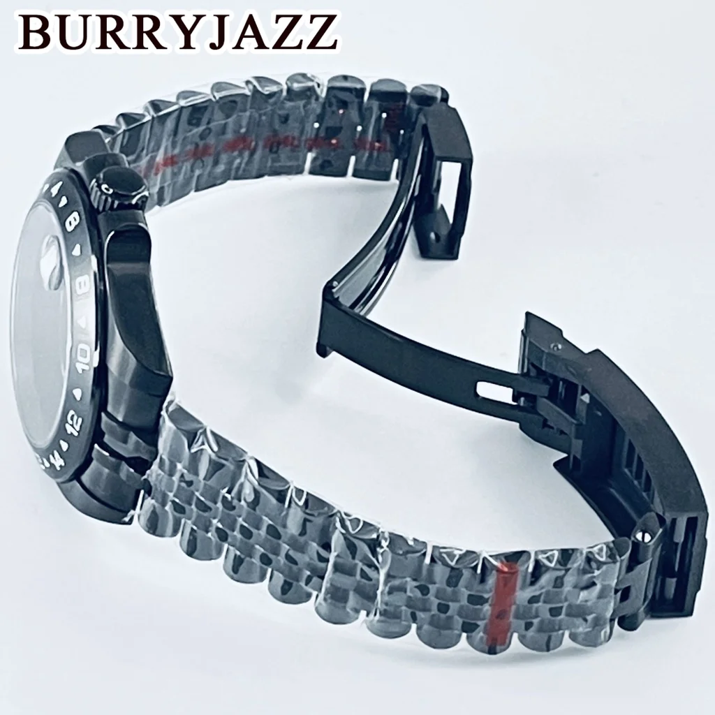 BURRYJAZZ 40 مللي متر 24 ساعة GMT الصلب الحافة صالح NH34 NH35 NH36 NH38 ETA2824 حركة الياقوت كريستال اكسبلورر الساعات ساعة