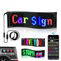 LED Matrix Pixel Panel Car Display Scrolling Bright Advertising LED Signs, Flexible USB 5V LED Car Sign Bluetooth App Control