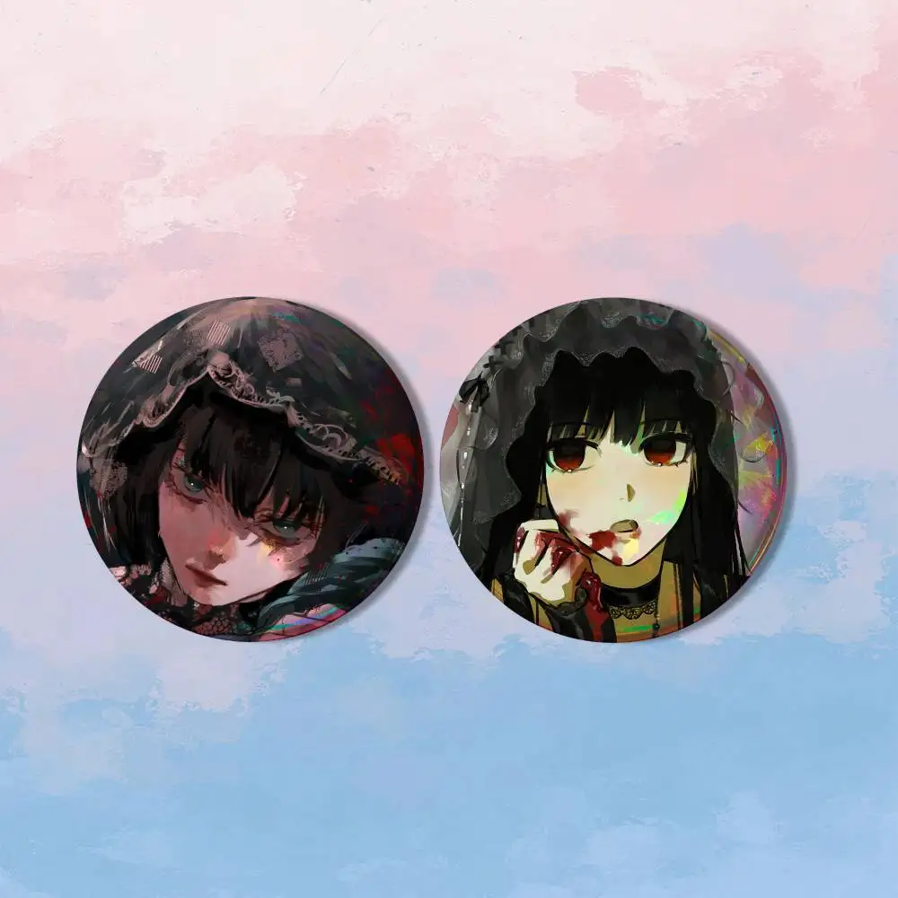 Anime Misaka M-Mikoto 2 piece set Badges On Backpack Jacket Cartoon Round Brooches Acrylic Button Pins Collection Gifts