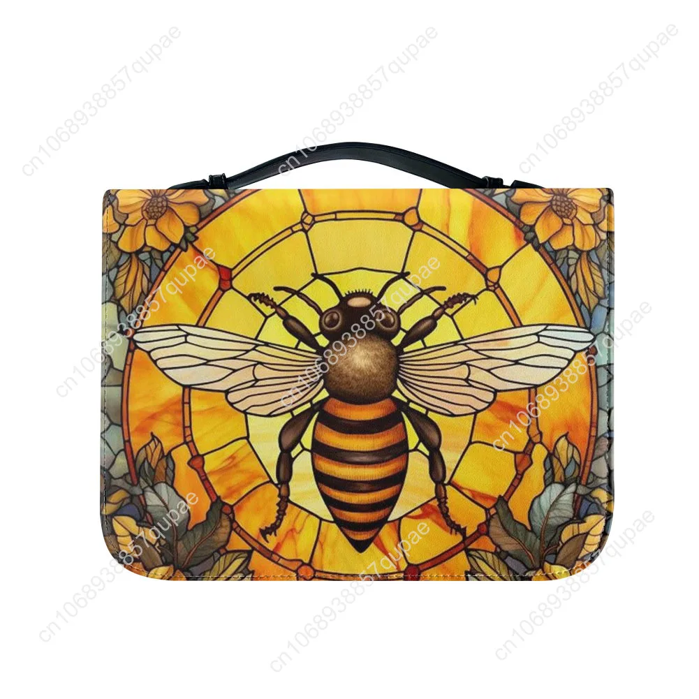 Cute little Bee Print Bible Bags Christian Gifts Personalized Cover Bible Pack Waterproof Leather Bag Pockets Package Case