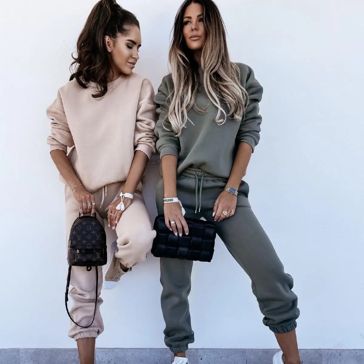 Women's Casual Sportswear Hoodie Set Autumn Winter Long Sve Pants Two Piece Suit Independent Station Hot S New Arrival