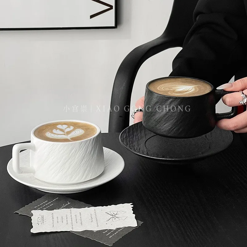 

Ретро-кружка с каменным узором, легкая роскошная керамическая чашка, изысканная чашка для латте-арта, кружка для капучино и мокко, украшение для стола