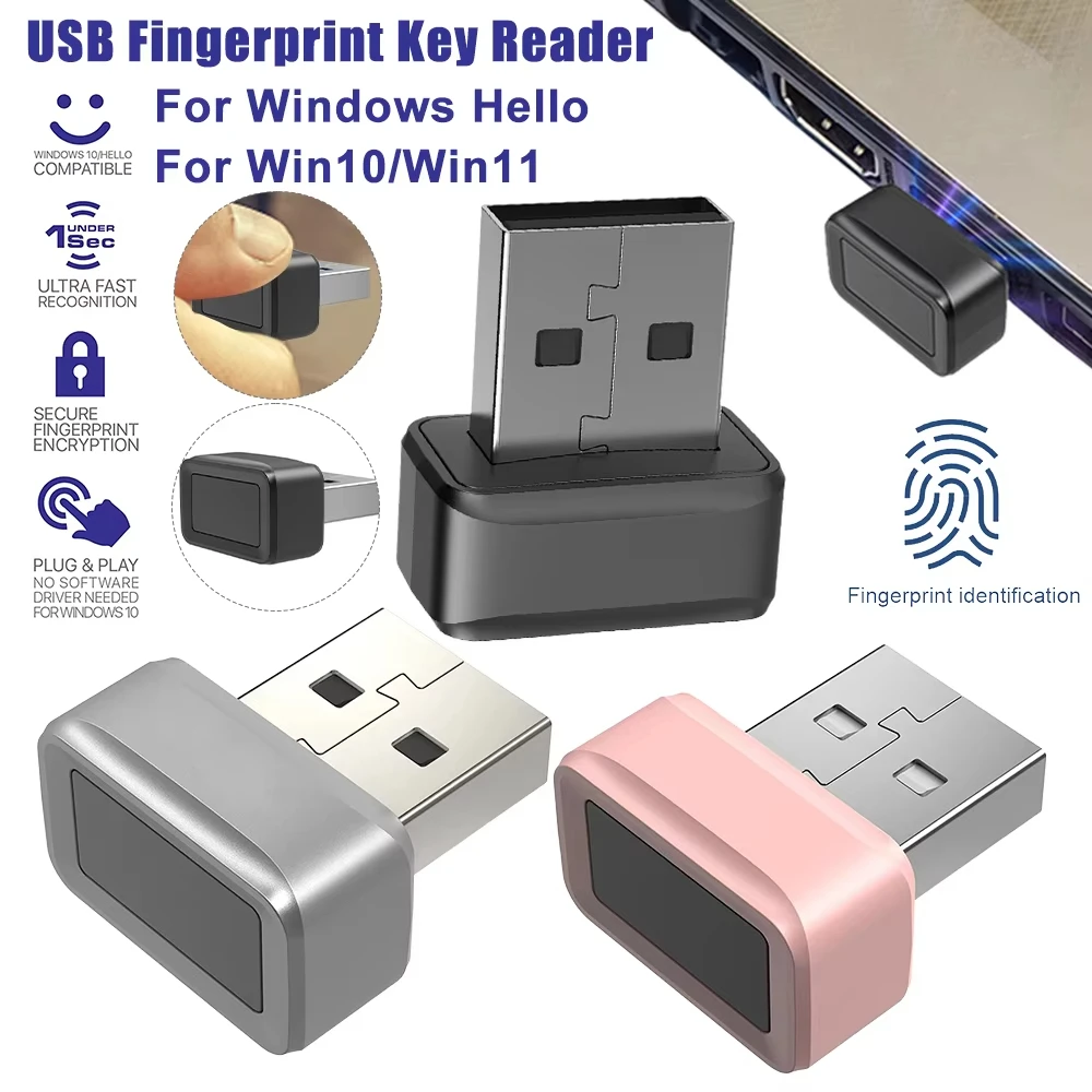 

USB-ключ считывания отпечатков пальцев для Windows 10/11 Hello, биометрический сканер отпечатков пальцев, датчик отпечатков пальцев для ПК, USB-ключ безопасности