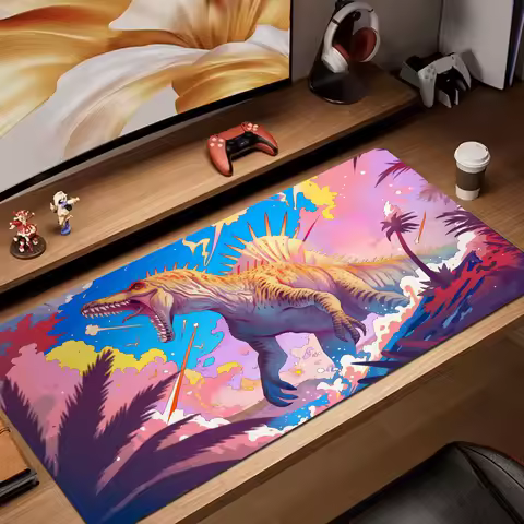 Art painting dinosaur pattern anime Mouse pad Gaming mat Desk Mat pc accessories keypad mousepad suitable for work and game