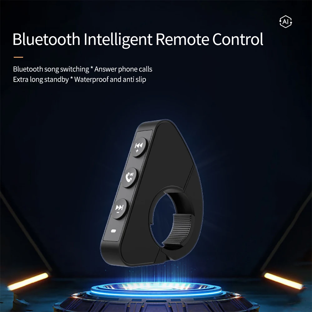 

Waterproof Wireless Bluetooth Handlebar Remote Control Button for Helmet Headset Motorcycle/Bike Handlebar Media Controller