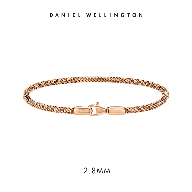 Daniel Wellington 2.8mm Mesh Bracelet for Women Men Stainless Steel Milanese Chain Bracelet Rose Gold Black Luxury Jewelry Gift
