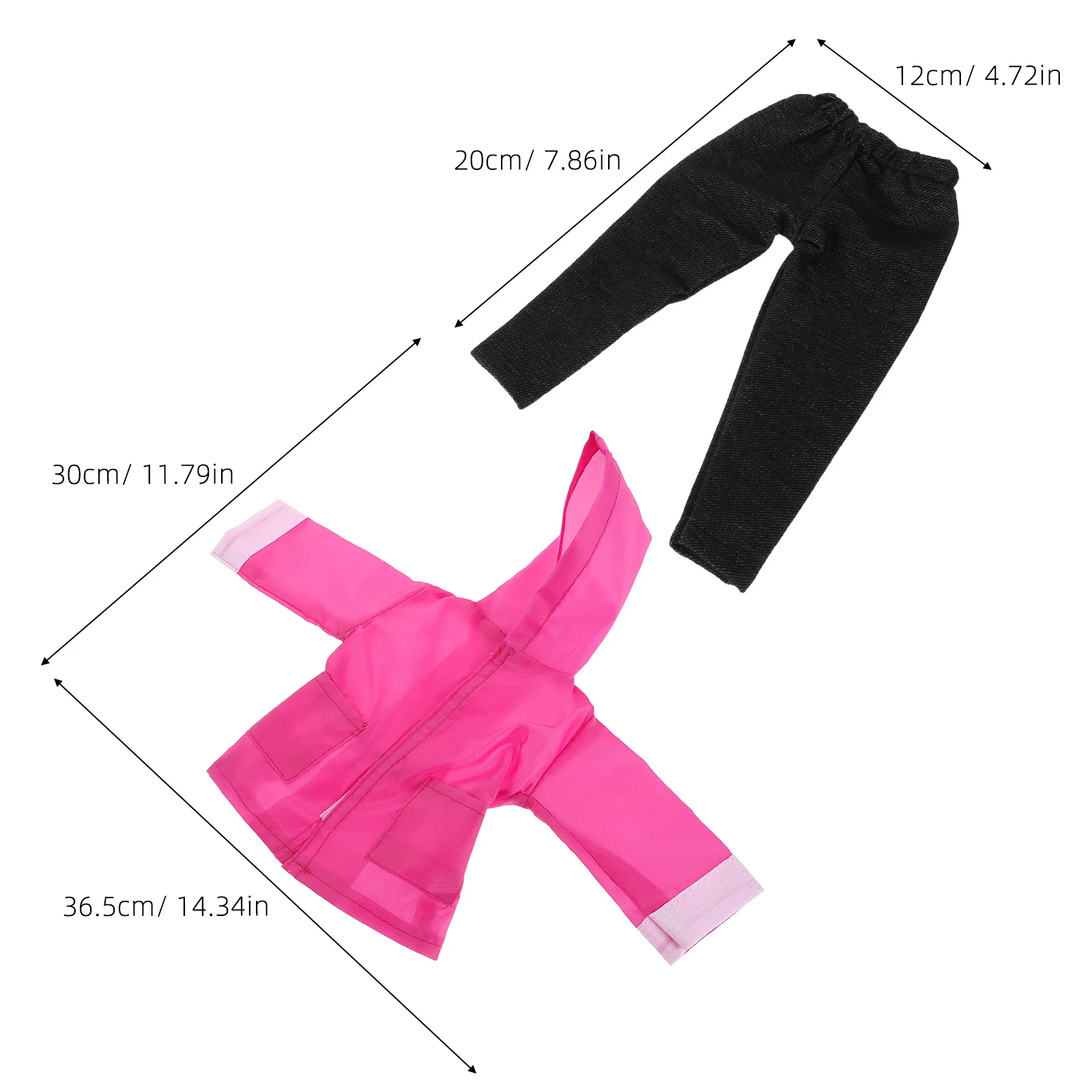 1Set Waterproof Pink Hooded Raincoat Pants Hat Rain Gear Outfit Easy on Off Dress Up 18 Inch Girl Accessories Mix Match