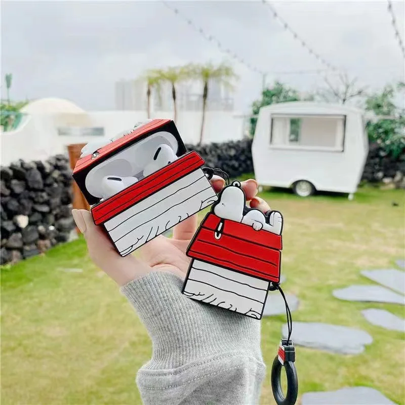 Snoopy Protect Cover for Apple AirPods 1 2 3 Pro Cartoon Snoopy House Earphones  Case Headphone Box Student Earphone Accessories