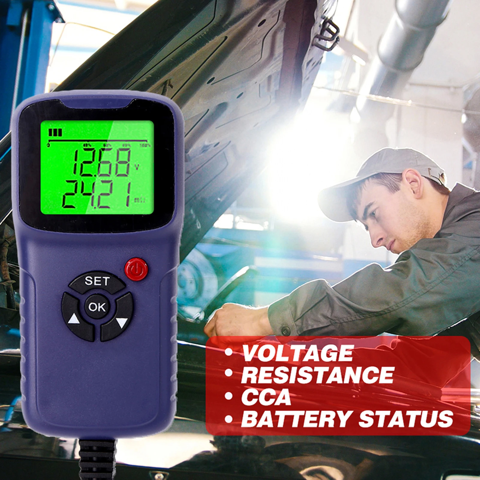 

Car Battery Charger Tester Analyzer 12V 2000CCA Battery Voltage Test Charge Circuit Automatic Diagnosis For Motorcycle