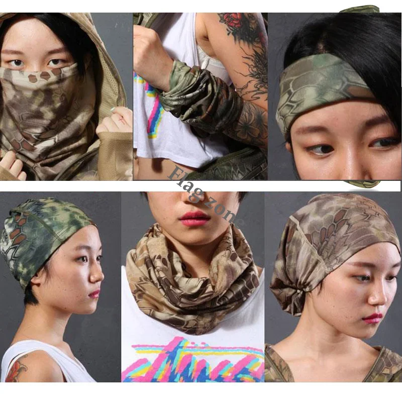 Camouflage Hunting Face Mask Tactical Scarf Neck Gaiter Men Women Bandana Headband Balaclava Fishing Cycling Tube Face Shield