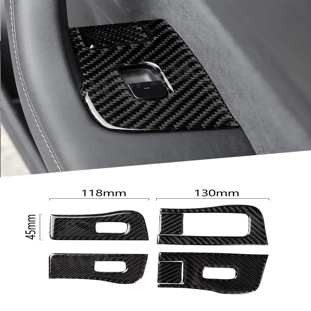 

Carbon Fiber Interior Trim Window Lifter Switch Buttons Decorative Frame Cover Stickers For Tesla Model 3 2017-2019