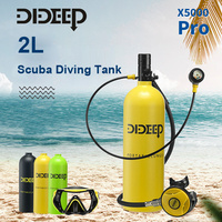 2L X5000 Pro Scuba Diving Tank+Upgrade Pressure Gauge+Diving Vest Bag Oxygen Cylinder Tank Set Snorkeling баллон для дайвинга