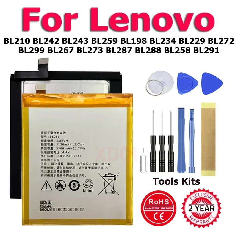 XDOU High Quality Battery For Lenovo Vibe X3 K5 A5 A8 K6 Z5 Z5s K8 K9 P70 A536 A6010 A859 Note Plus Lemon X3 K3 Note K50-T5 3S