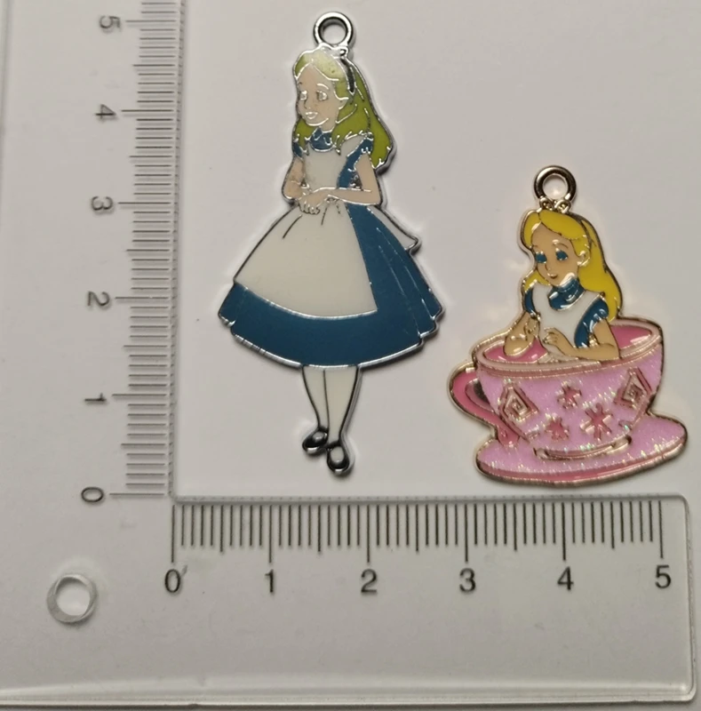 classic Cartoon  princess 10pcs  Charm Jewelry Accessories Enamel Necklace Earring Pendant Diy Making Craft Supplies Alloy