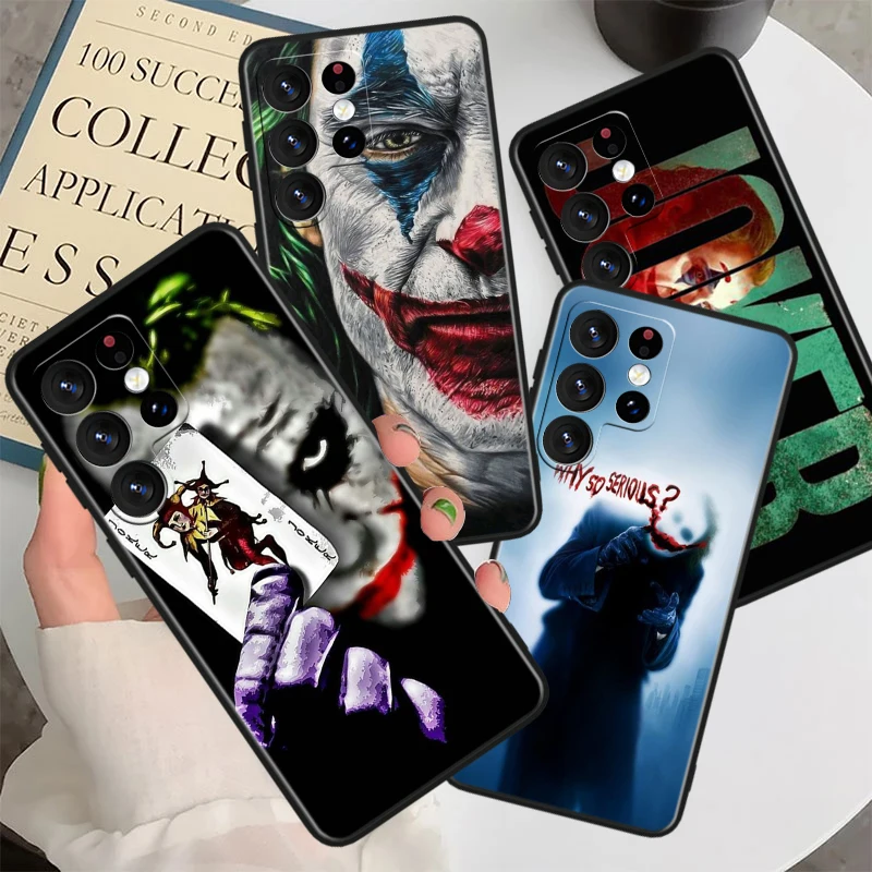 Happy Face Joker Phone Case For Samsung Galaxy S23 S22 S21 S20 FE S10 S10e S9 S8 Ultra Plus Lite Black Soft Cover