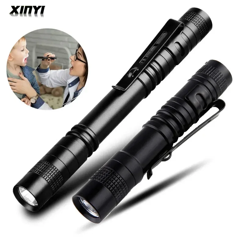 Mini LED Pen Torch Portable Penholder Led Flashlight Night Walking Lighting Car Maintenance Work Lanterna LED Torch Waterproof