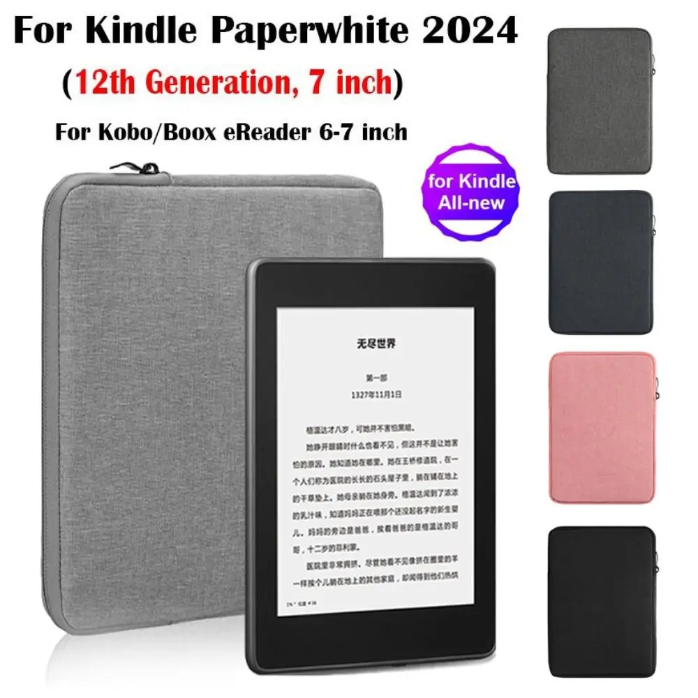 

12th Generation 6-7inch eReader Sleeve Case Slim Shockproof SA568B Storage Bag Portable for Kobo/Boox/Kindle Paperwhite 2024