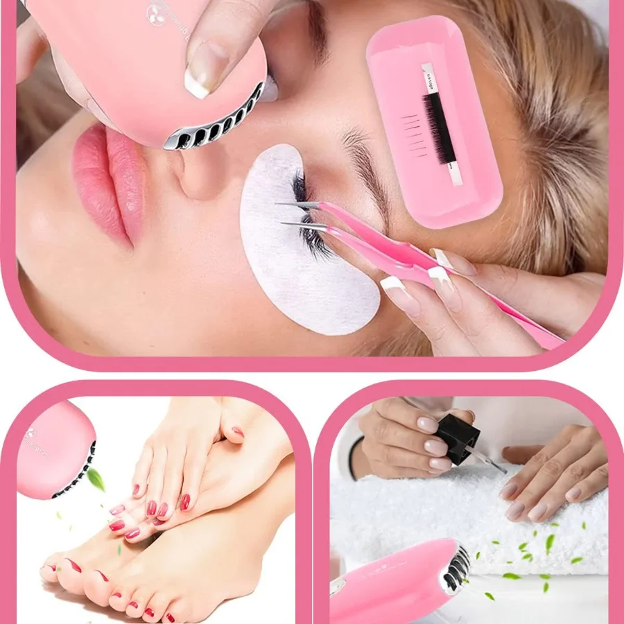 مجموعة وصلات الرموش الاحترافية مع رأس عارضة أزياء للتدريب المبتدئين: تتضمن فرشاة شامبو الرموش بمروحة USB 0.07D Cur