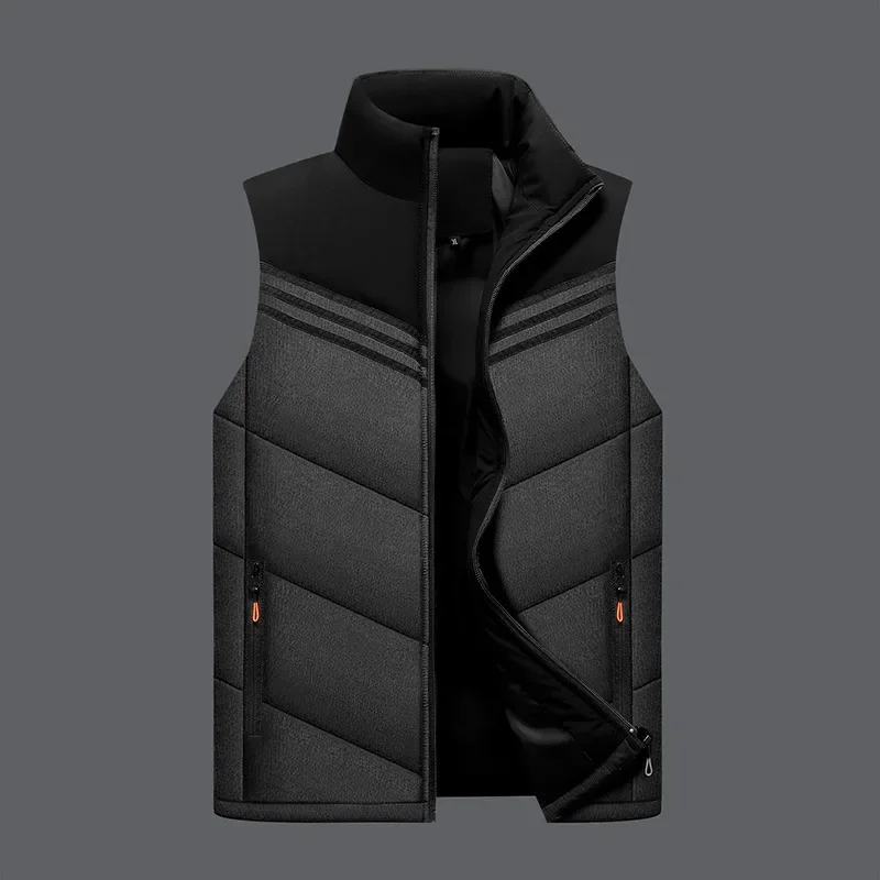 TFETTERS Brand Vest for Men Clothing Fashion Casual Stand Collar Contrast Colors Men Vest 2024 Autumn Outerwear Winter Coats Men