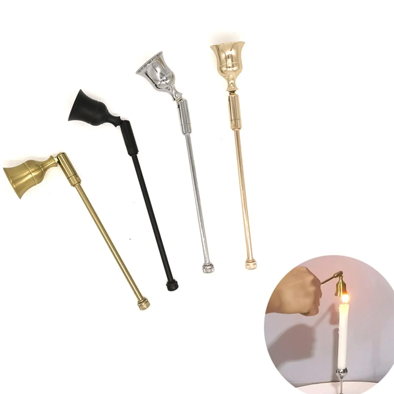 Candle Snuffer Candle Extinguisher Long Handle Candle Accessory Metal Wick Flame Snuffer Wick Snuffer Home Decor Gift