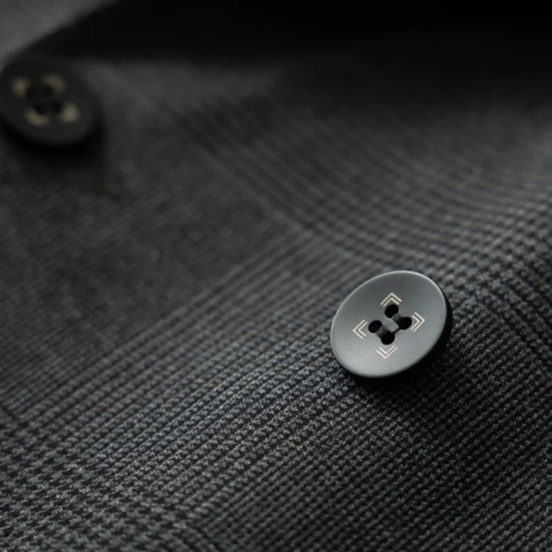 WVGA خريف شتاء جديد رجل المد سميكة منقوشة العصرية دعوى سترة المتخصصة شيك عادية الصدر طويلة الأكمام السترة Ins Y2K W14384 #6