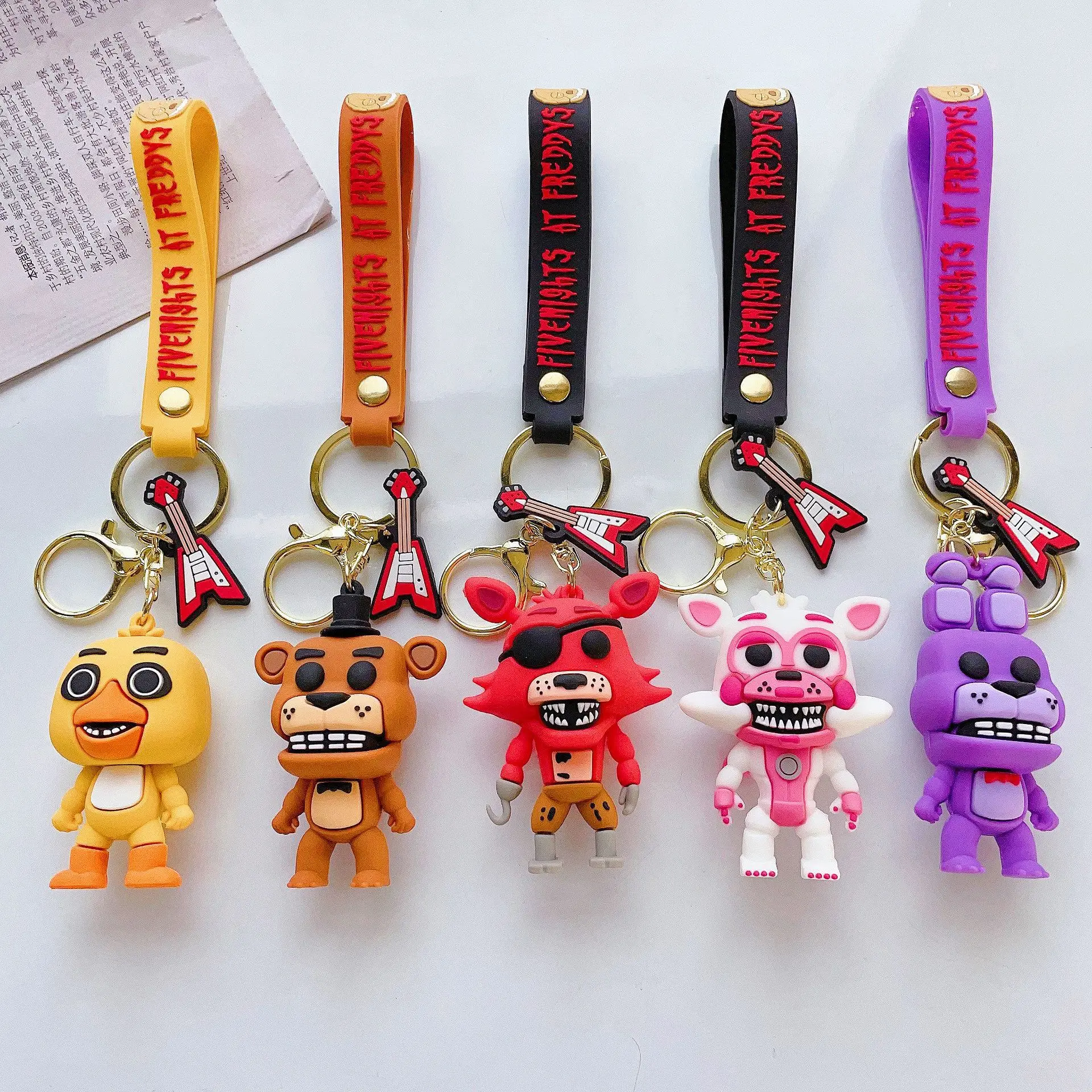 keychain freddy Cartoon Game Action Figure FNAF Freddy's Fazbear Bear Doll Model Toy Five Nights Freddy Keychain for Kid Birthda