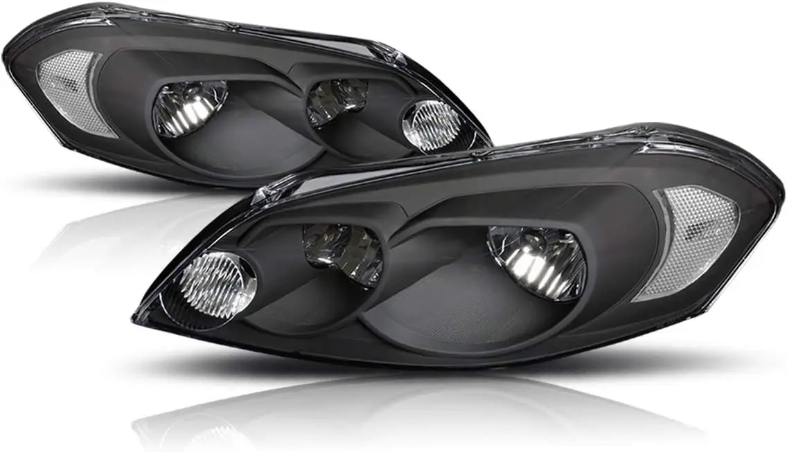 

PMHL-CIMP-0613-OH-BC Black Housing Clear Corner Pair of Headlights Replacement Compatible with 06-13 Impala