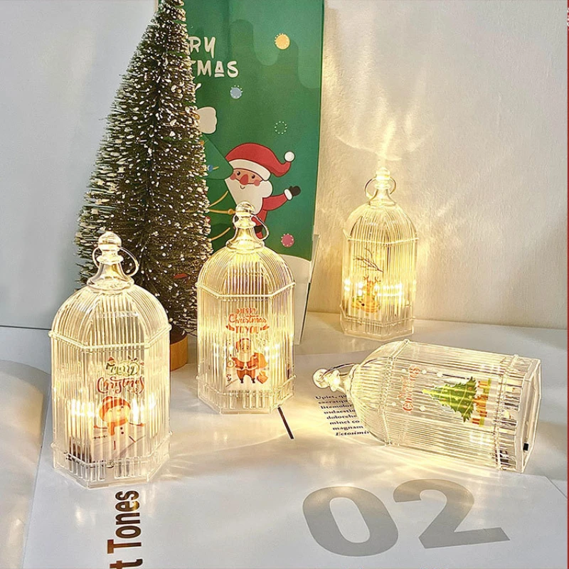 Christmas Decorative Night Light LED Electronic Candle Portable Crystal Lantern Hanging Ornaments