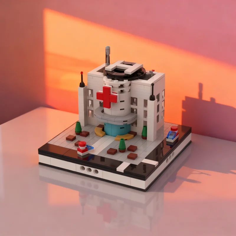 

388pcs MOC Hospital a Mini Modular City Modulared Model Building toys blocks Christmas gifts Assemble DIY creative Brick Kids