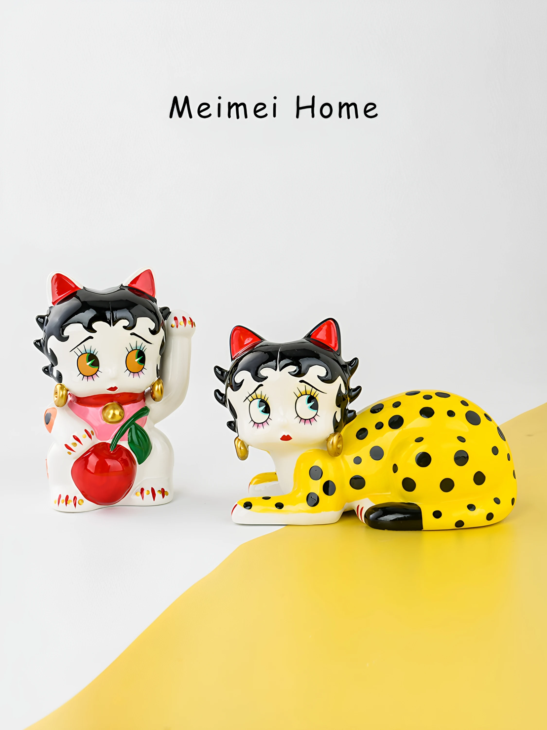 Betty Lucky Ceramic Leopard  Figurine Home Office Decorations Adorable Design Ideal for Moving in Good Luck Entrance