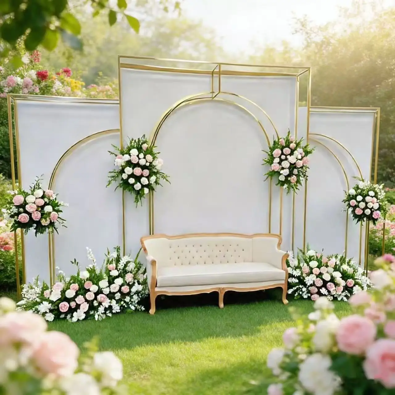 

Роскошная геометрическая арка для свадебного декора, украшение для сцены в помещении и на улице, рамка для цветочных композиций на день рождения, фоновый декор