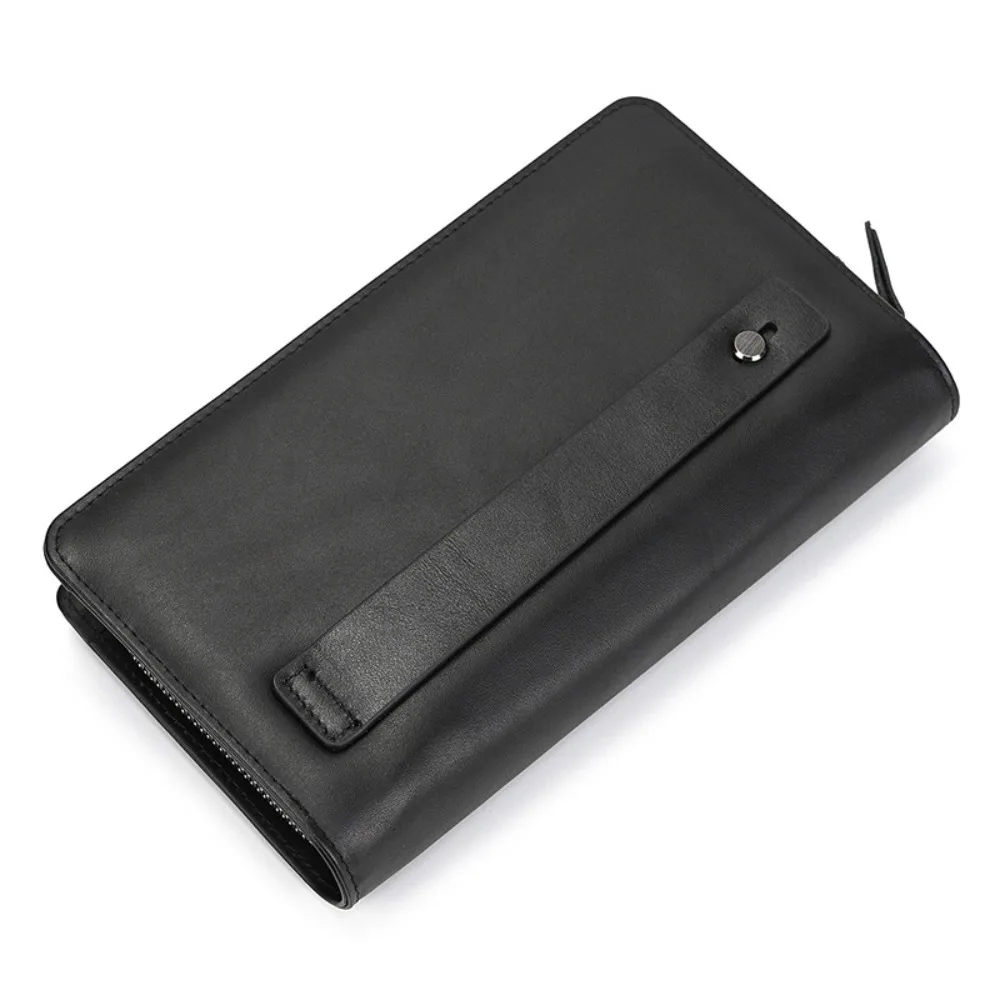 Handbag Business Wallet Stylish and Simple Premium Handbag Large Capacity Men's Handbag Retro First LayerCowhide Portable Travel