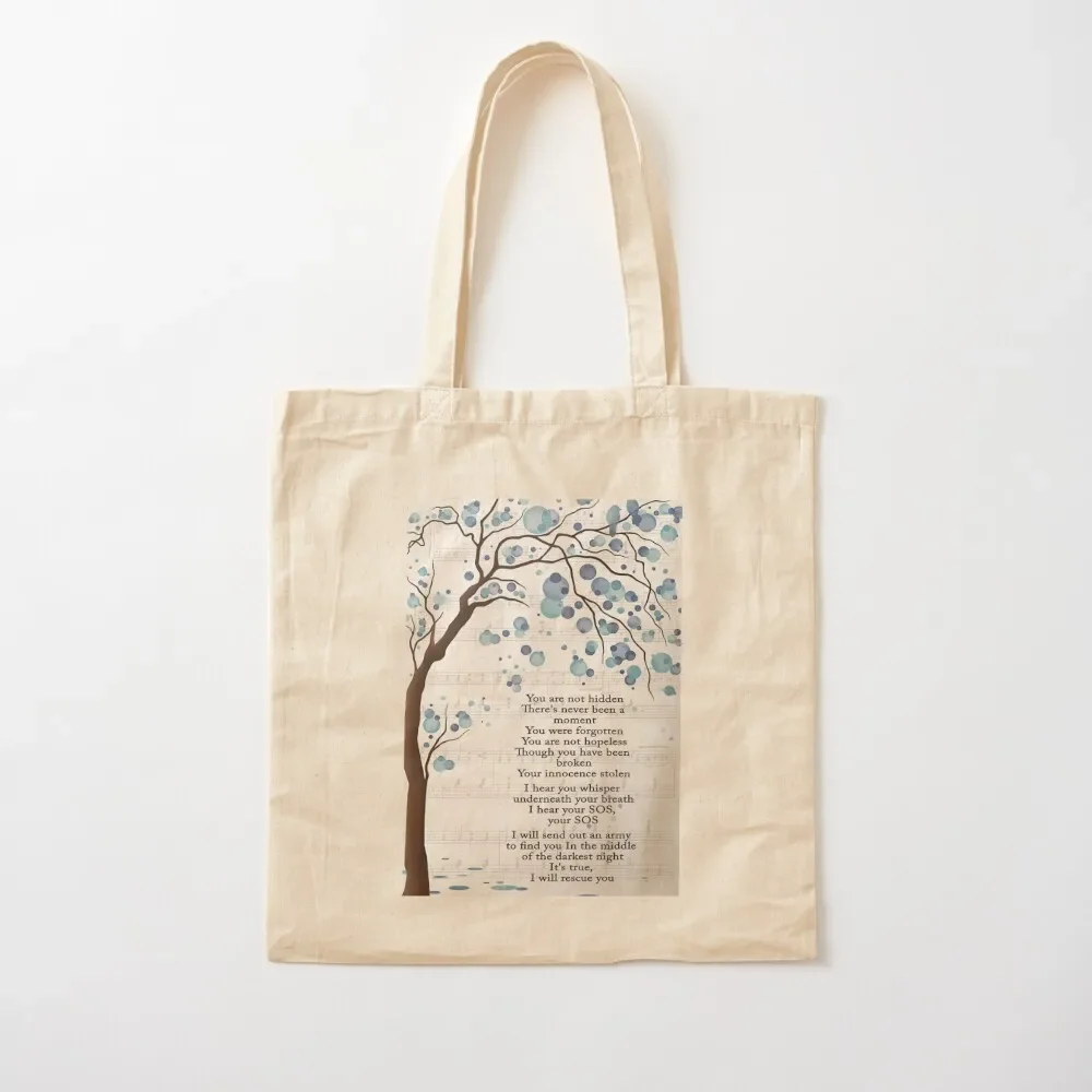 

Lauren Daigle Rescue Lyrics You Are Not Hidden Poster Tote Bag sac pour femme Women's bags tote bag women Canvas Tote Bag