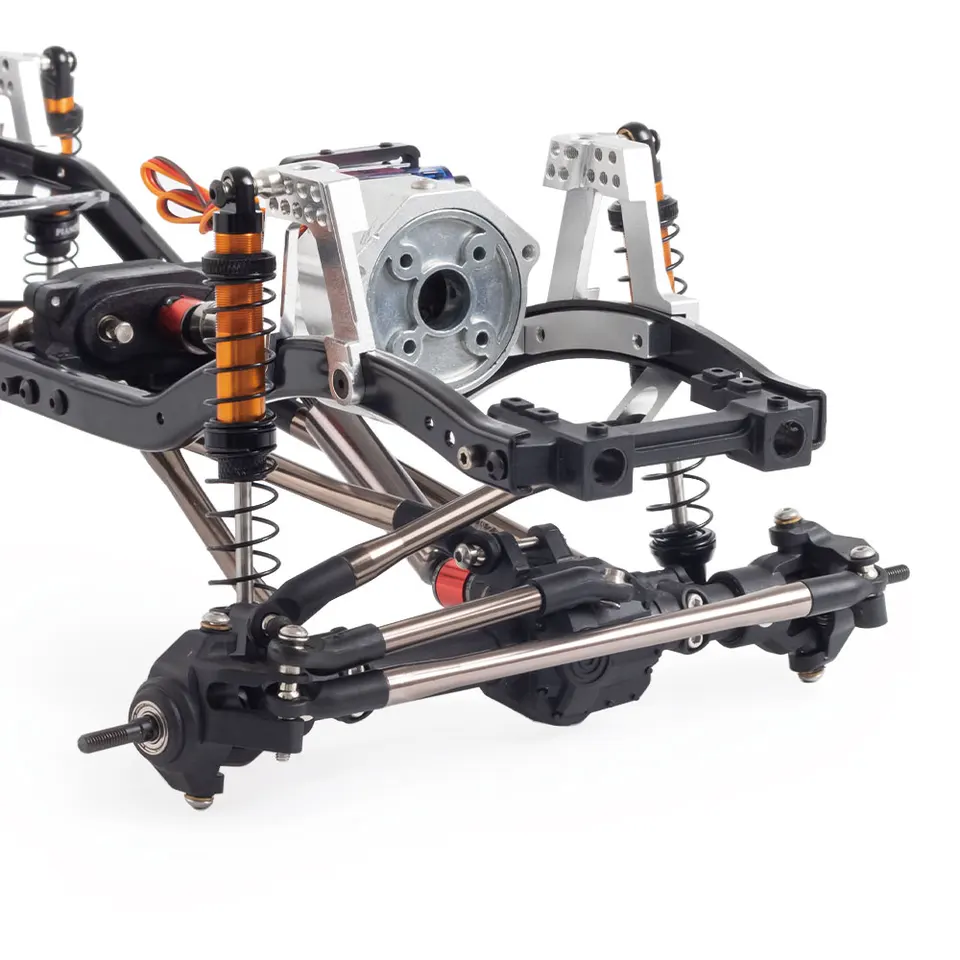 Prefixalシングル付きメタルシャーシ,1:10 rcクローラー同軸用の2速