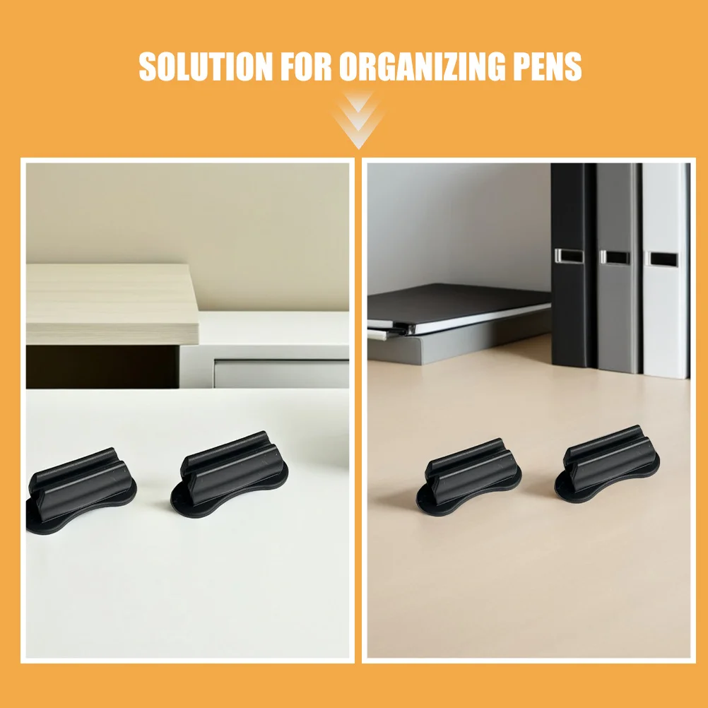 12 قطعة حامل قلم سيليكون مشبك ذاتي اللصق لمكتب دفتر الحافظة جدار ماركر حامل القلم الرصاص المنظم الأكمام