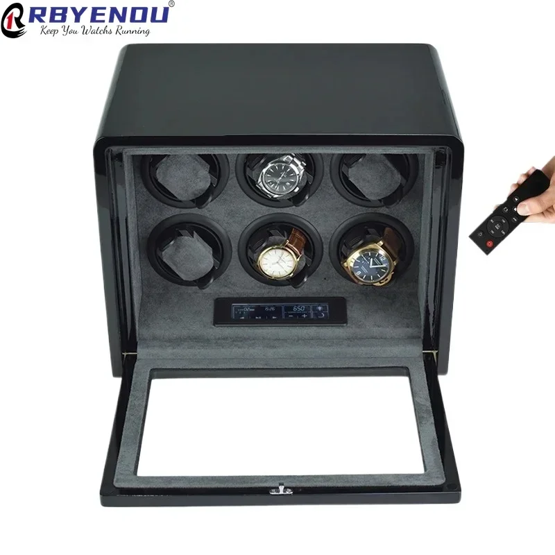 High End with Remote Control Watch Winders 2 3 6 Slots Japanese Mabuchi Motor Watch Winding Storage Case Box Customizable Logo