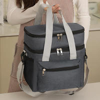 Multifunctional Double Layers Tote Cooler Lunch Bags for Women Men Large Capacity Travel Picnic Lunch Box with Shoulder Strap