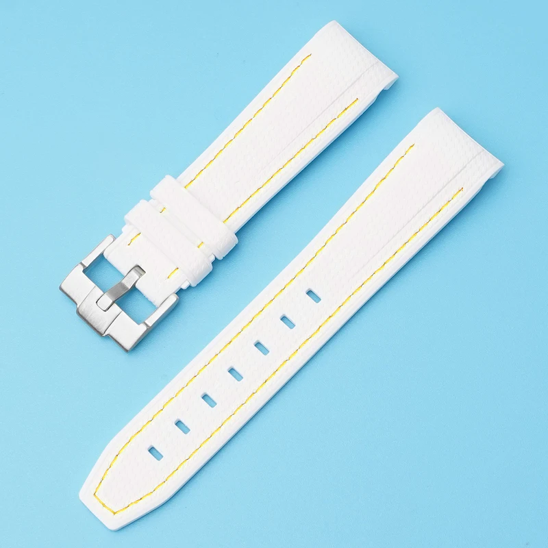 Horlogeband voor Omega X Swatch Joint MoonSwatch band voor Seamaster 300 heren dames 20 mm rubberen siliconen gebogen uiteinde polsband