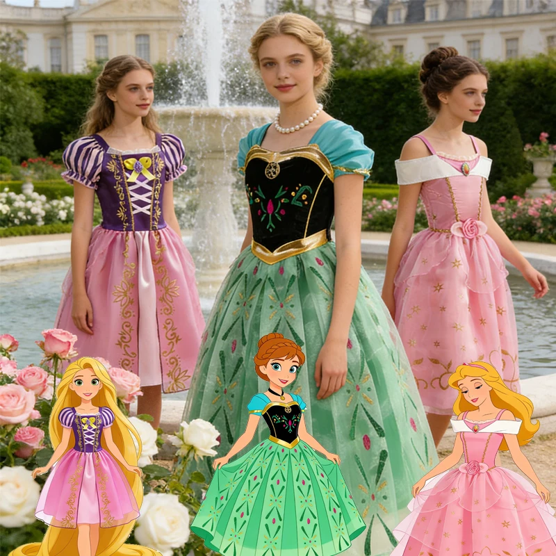 Girls Princess Dress Cosplay Rapunzel Costume Sleeping Beaut